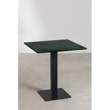 Vierkante Bar Tafel Van Livanto Marmer Groen Marmer & ↔︎ 60 Cm & Zwart - Sklum