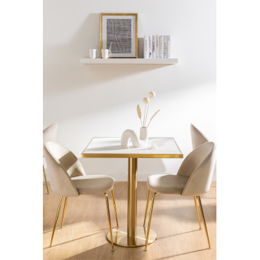 Vierkante Barkruktafel 70x70cm In Manhattan Gres Wit - Sklum