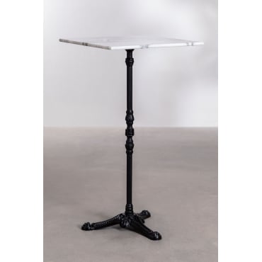 Roma Marmeren Hoge Bartafel Wit Marmer & Vierkant & Zwart - Sklum