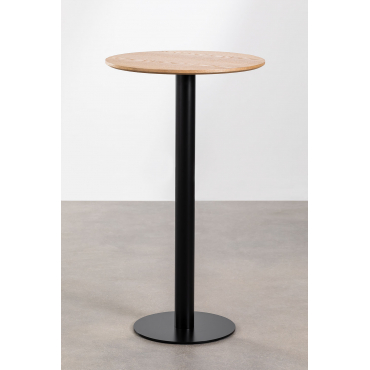 Ronde Hoge Barkruk Van Essenfineer Frappe Ø60 Cm & Zwart - Sklum