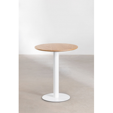 Ronde Barkruk Van Essenfineer Frappe Ø60 Cm & Wit - Sklum