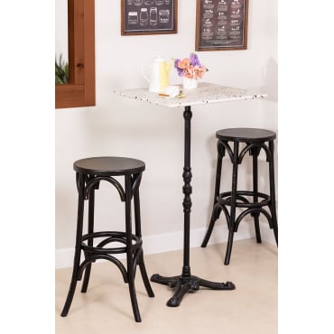 Vertuo Hoge Bartafel In Terrazzo Wit & Vierkant & Zwart - Sklum