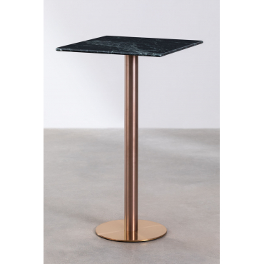 Hoge Vierkante Marmeren Bartafel (60x60 Cm) Cosmopolitan Groen Marmer & Roségoud - Sklum