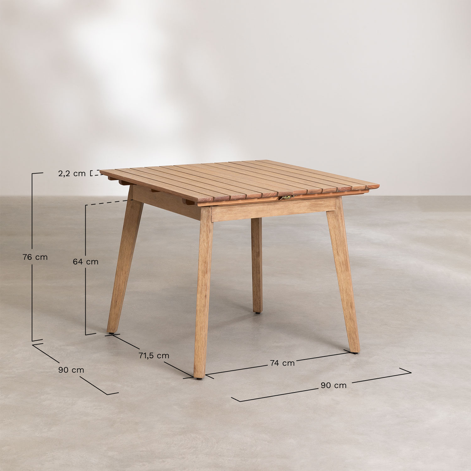 Kruipen Augment mot Uitschuifbare rechthoekige houten eettafel (90-150x90 cm) Naele - SKLUM