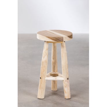 Hoge Houten Kruk (65 Cm) Narel Bruin – Natuurlijk Hout - Sklum