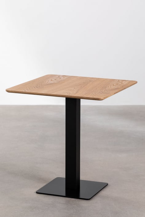 Vierkante barkruktafel van esdoornfineer Espresso - ↔︎ 70 cm