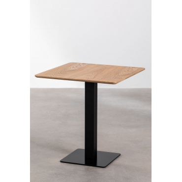 Vierkante Bartafel In Espresso Ash Fineer ↔︎ 70 Cm & Zwart - Sklum