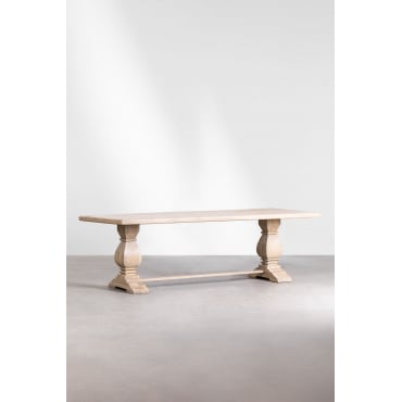 Rechthoekige Eettafel Van Mangohout (220x100 Cm) Sanzia Licht Mangohout - Sklum