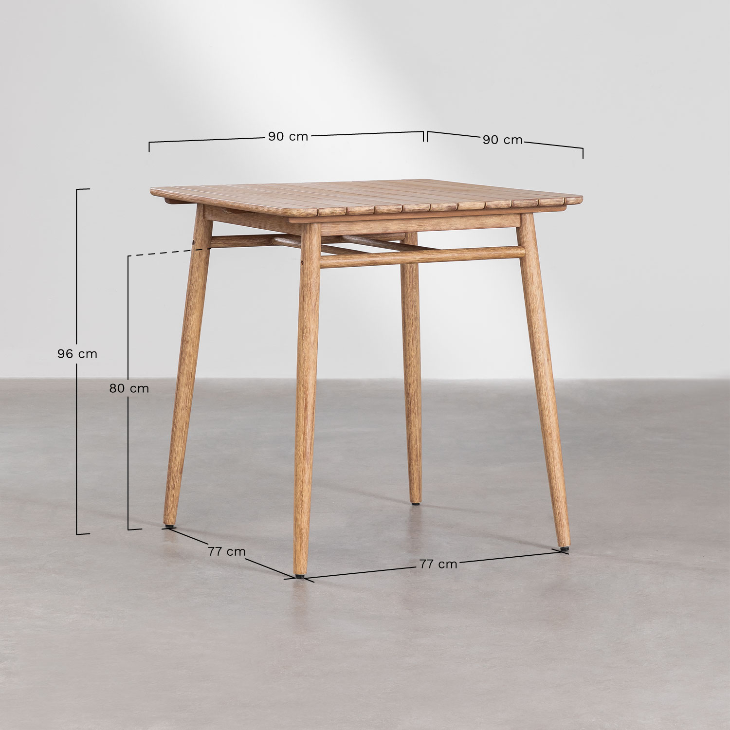 Vierkante hoge tafel in hout cm) Naele -