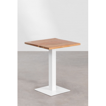 Vierkante Bartafel Acacia Hout Ristretto ↔︎ 60 Cm & Wit - Sklum