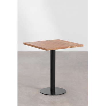 Macchiato Vierkante Bartafel Van Acaciahout ↔︎ 70 Cm & Zwart - Sklum