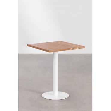 Vierkante Barkruk Van Macchiato Acaciahout ↔︎ 60 Cm & Wit - Sklum