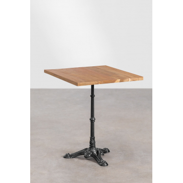 Azteca Vierkante Barkruk Van Acaciahout ↔︎ 60 Cm & Zwart - Sklum