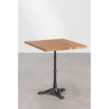 Vierkante Bartafel Van Acaciahout Azteca ↔︎ 70 Cm & Zwart - Sklum