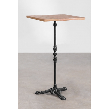 Vierkante Hoge Bartafel Van Acaciahout Azteca ↔︎ 60 Cm & Zwart - Sklum