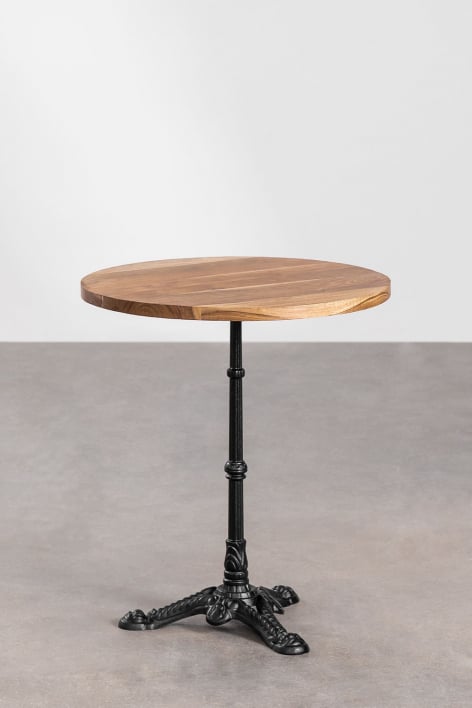 Azteca ronde barkruk van acaciahout