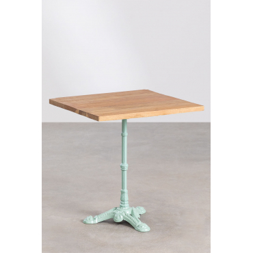 Vierkante Bartafel In Acaciahout Viena ↔︎ 70 Cm & Groen Paradijs Eiland - Sklum
