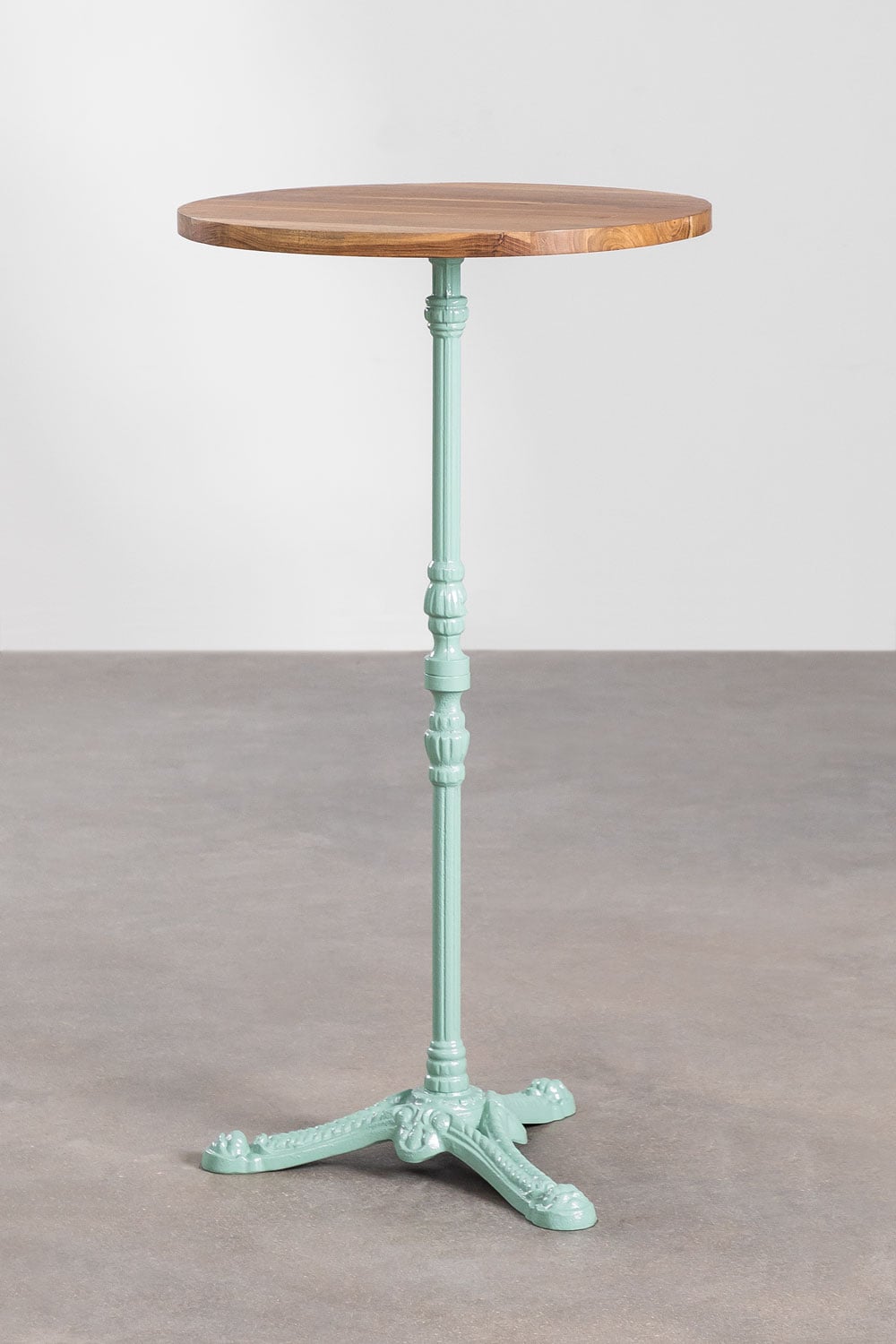 SKLUM Table Haute de Bar Ronde en Bois d'Acacia Vienna 70 cm Gris