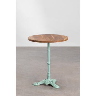 Ronde Barkruk Van Acaciahout Vienna Ø60 Cm & Groen Paradijs Eiland - Sklum