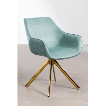Set Van 2 Velvet Eetkamerstoelen Lucy Grün Tanne & Goud - Sklum