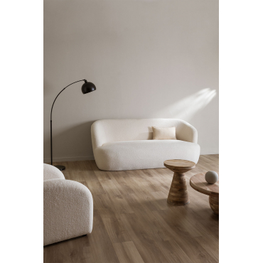 3-zits Chenille Bank Misael Chenille White - Sklum