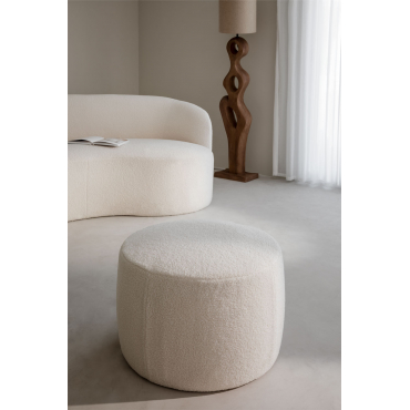 Chenille Puff Jaldinguer Chenille White - Sklum
