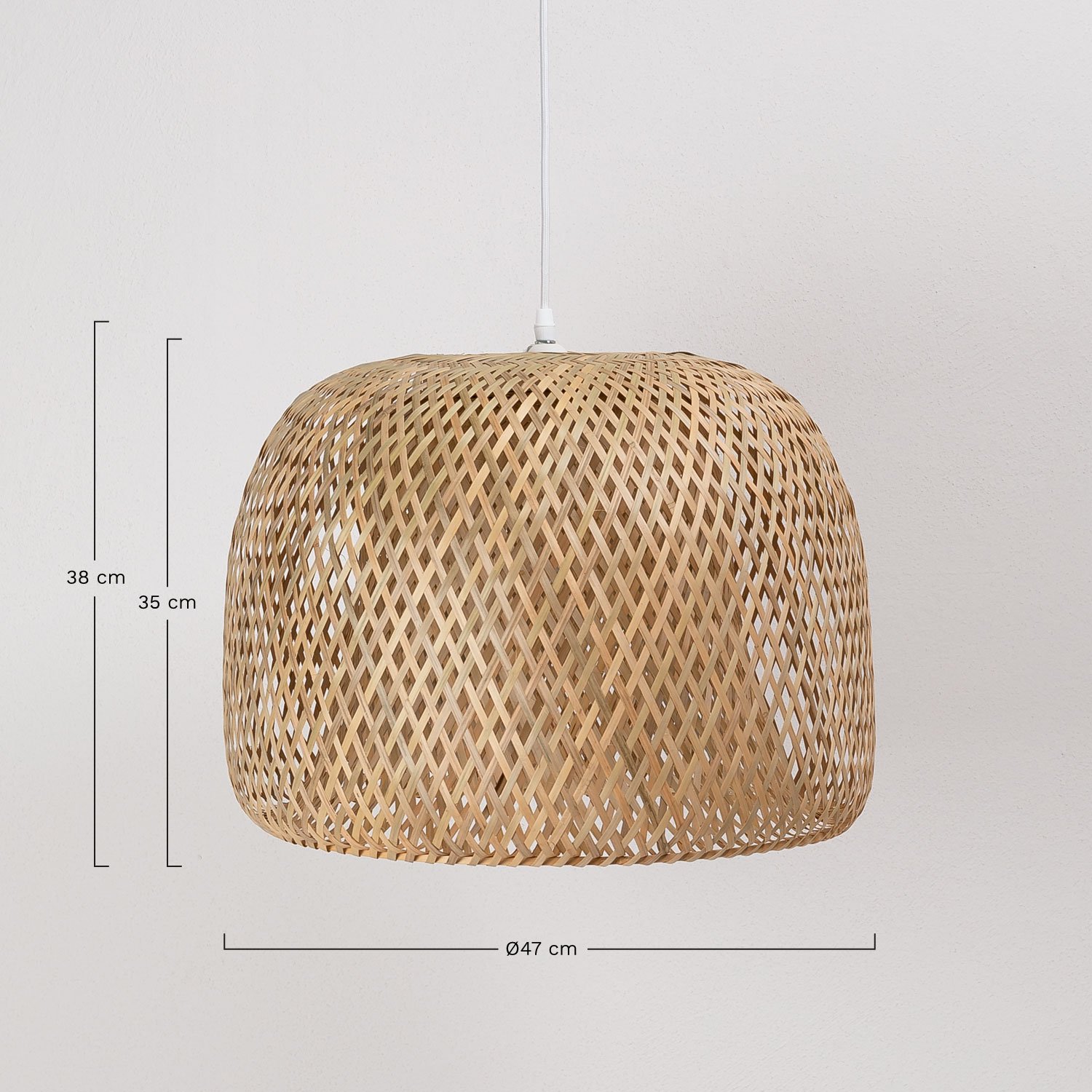 Bamboe Plafondlamp (Ø45 cm) Debi, AFMETINGEN