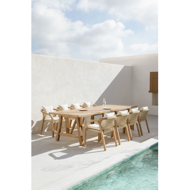 Tuin Tafel Rechthoekig 300x100 Cm In Acaciahout Dubai Rustiek Acaciabruin - Sklum