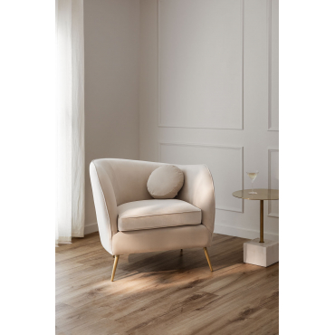 Fluwelen Fauteuil Clovys Bruin - Tarwe - Sklum