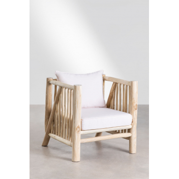 Teakhouten Fauteuil Narel Bruin – Natuurlijk Hout - Sklum