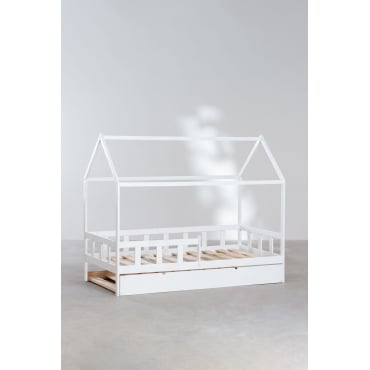 Uittrekbed Voor Matras Van 90 X 190 Cm In Hout Kelly Kids Wit Hout & 90 X 190 Cm - Sklum
