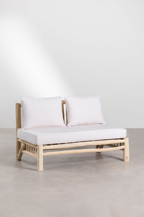 2-zitsbank zonder armleuningen in teakhout Narel - Bruin Natuurlijk hout