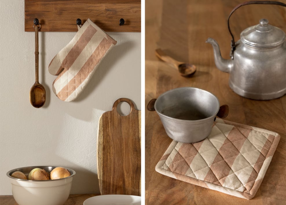 Set van ovenhandschoen en doek Efarin