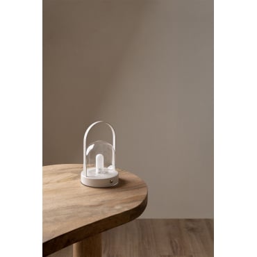 Draadloze Led-tafellamp In Ijzer En Glas Samia Wit - Sklum