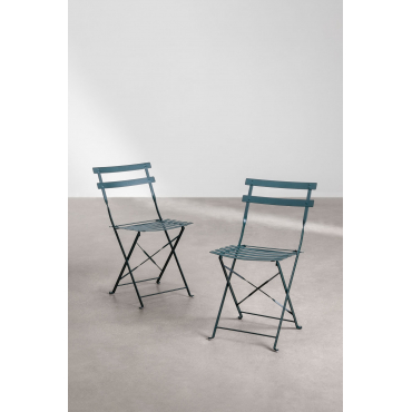 Set Van 2 Opklapbare Eetkamerstoelen Sergey Jungle Groen - Sklum