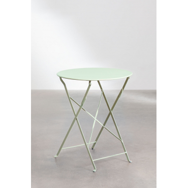 Opvouwbare Tafel In Staal Ø60 Cm Sergey Celadonmousse - Sklum