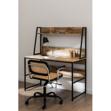 Bureau Van Gerecycled Hout Student Zwart - Sklum