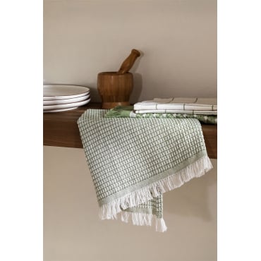 Set Van 3 Keukendoeken In Katoen Bijana Green Bay - Sklum