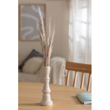 Keramische Vaas Litza Beige – Linnen - Sklum