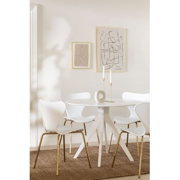 Ronde Eettafel Ø100 Cm In Hout Sekiz Wit Hout - Sklum