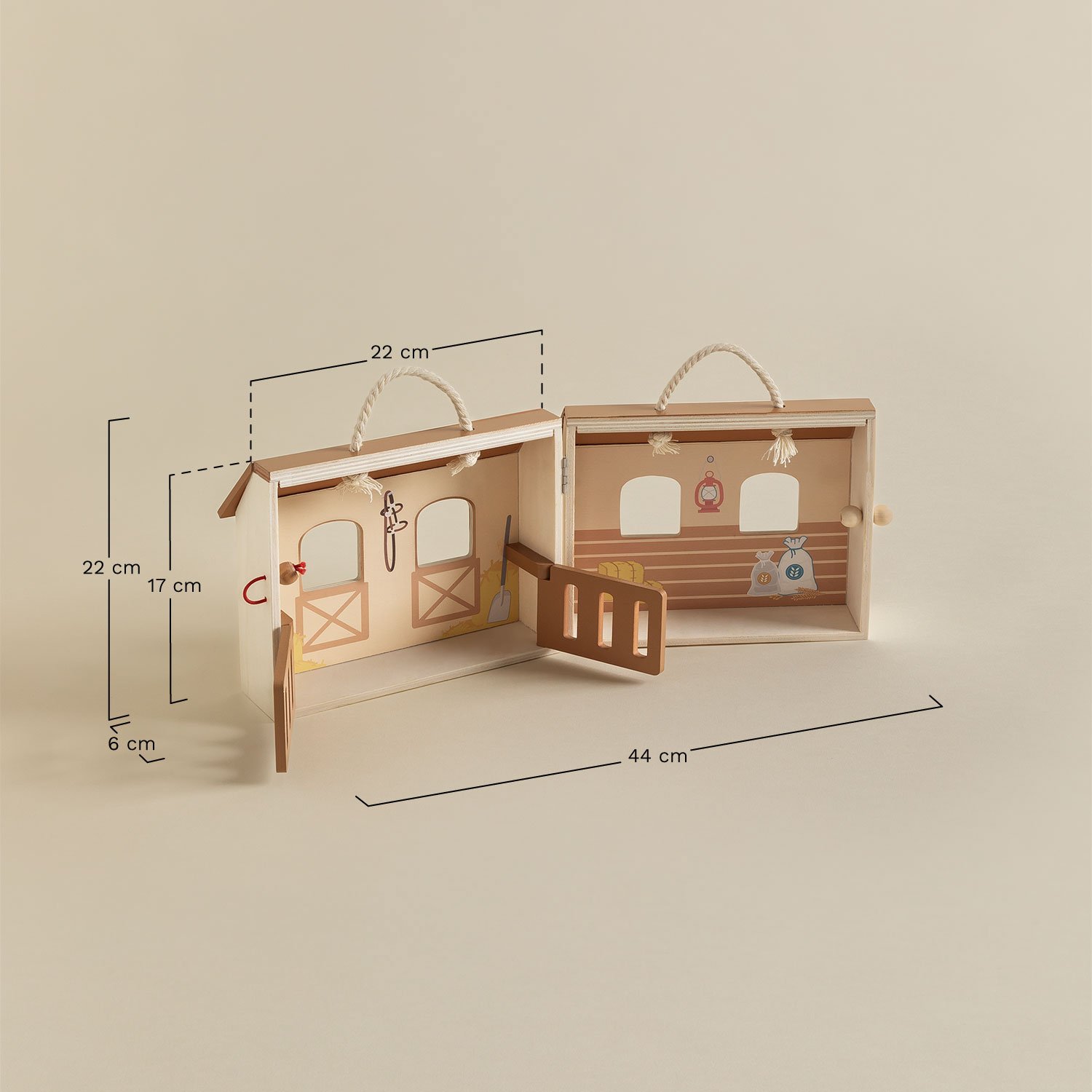 Pegasy Kids houten draagbare stal, AFMETINGEN
