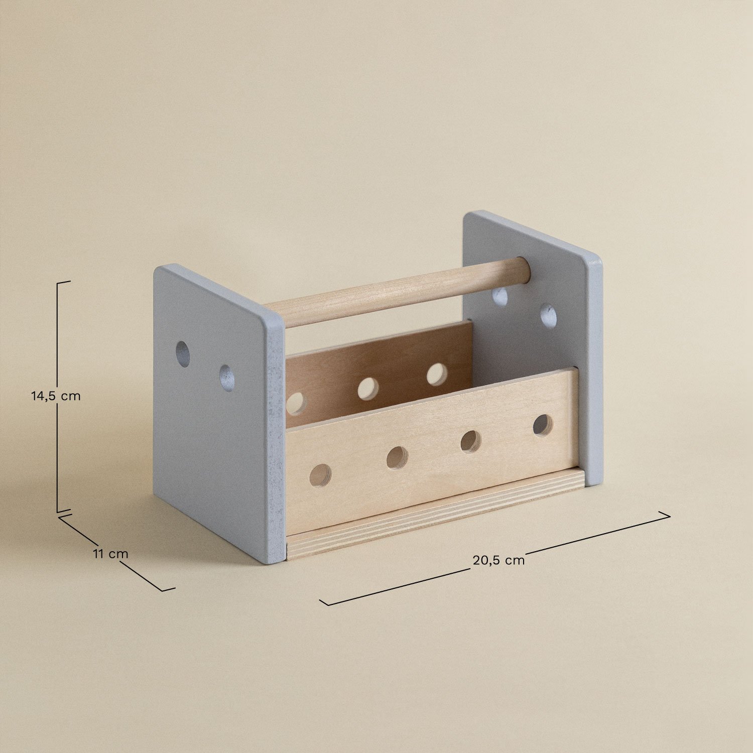 Donnie Kids houten gereedschapskist , AFMETINGEN