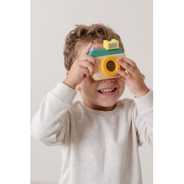 Pictu Kids Houten Fotocamera Mosterd - Sklum