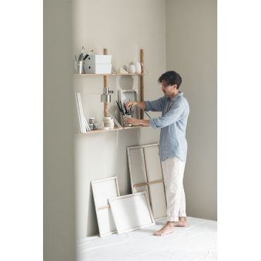 Bamboe Modulaire Wandplank Kolex Wit & 2 Legplanken Van 64 Cm - Sklum