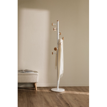 Kleerhanger Van Metaal En Beukenhout Tibalt Wit - Sklum
