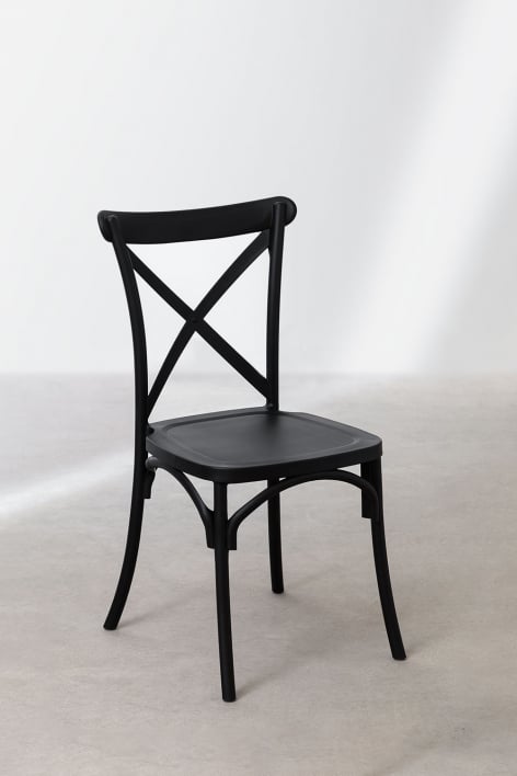 Set van 4 stapelbare eetkamerstoelen in polypropyleen Otax - Zwart