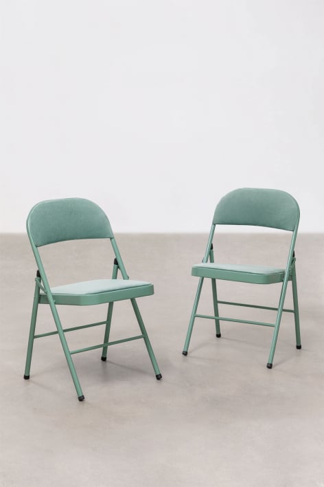 Set van 2 fluwelen klapstoelen Keiren