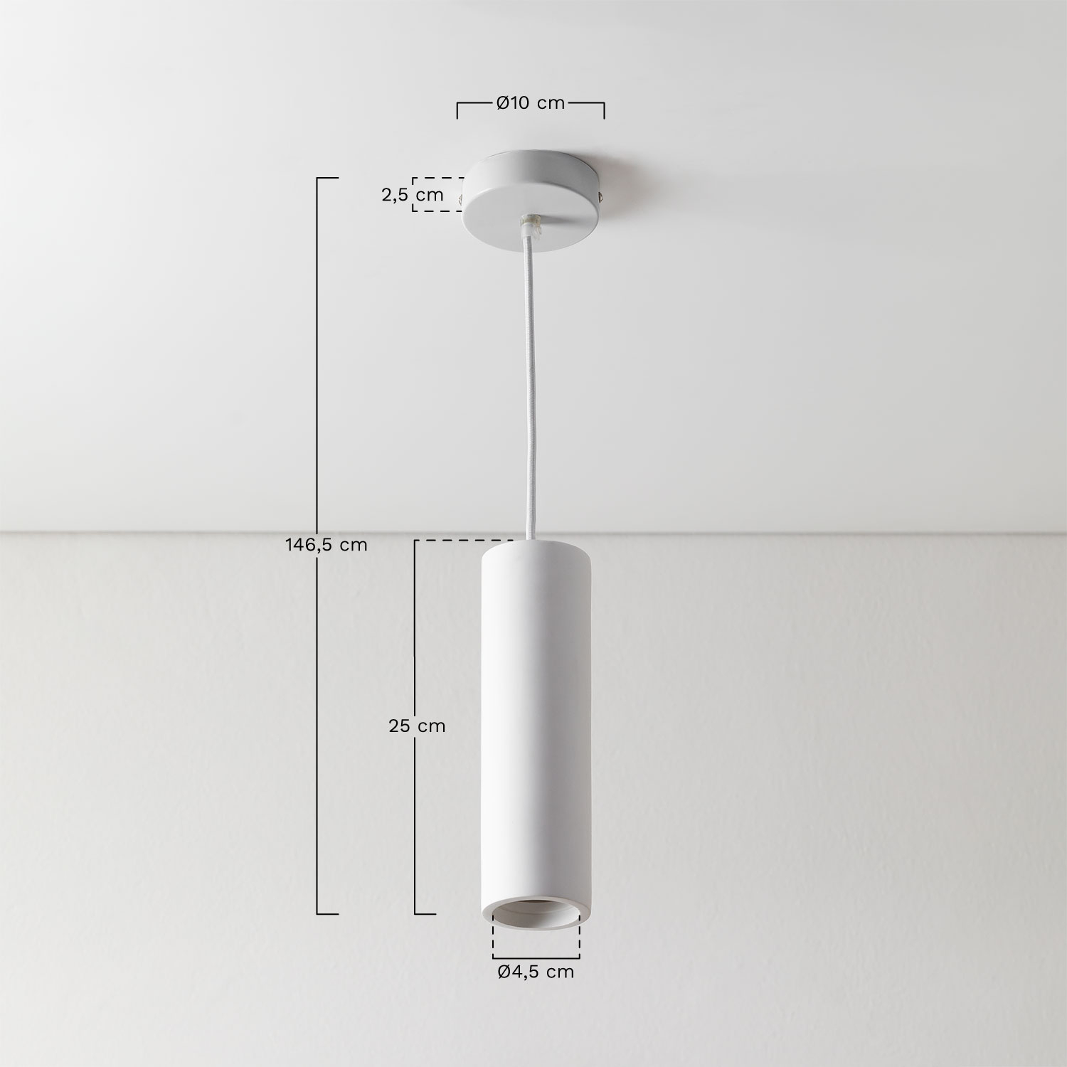 Selene gipsplafondlamp , AFMETINGEN