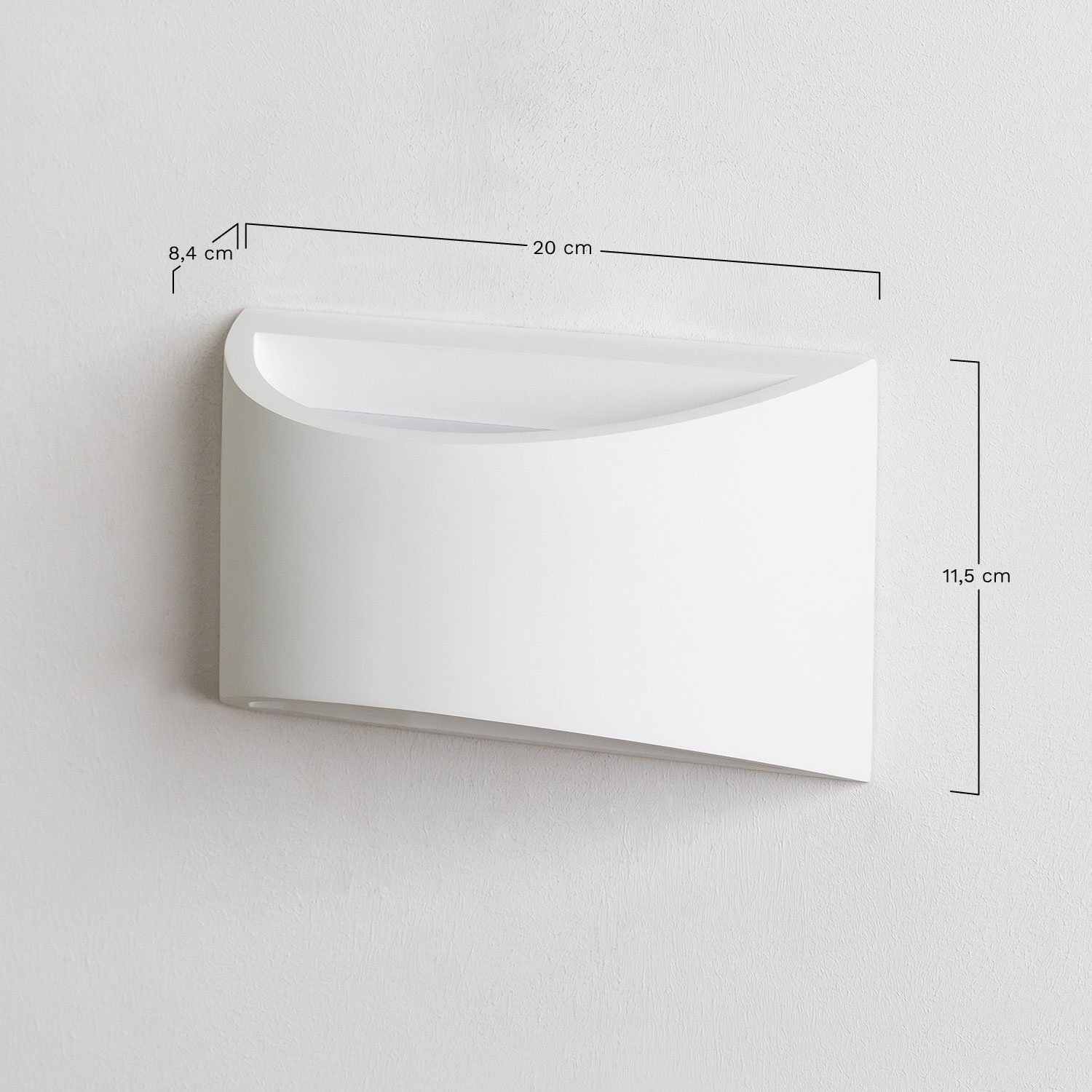 Lamara gipsen wandlamp , AFMETINGEN