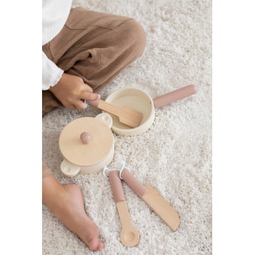 Drupy Kids Madera Kookgerei Natuurlijke Kleuren - Sklum